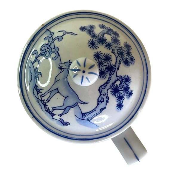 Lidded Mug Oriental Coffee or Tea Cop Chinese Animal Calendar Design 3.75" - Picture 3 of 6